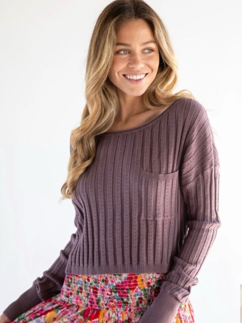 Natural Life Patti Layering Pointelle Ribbed Sweater NWT | size medium